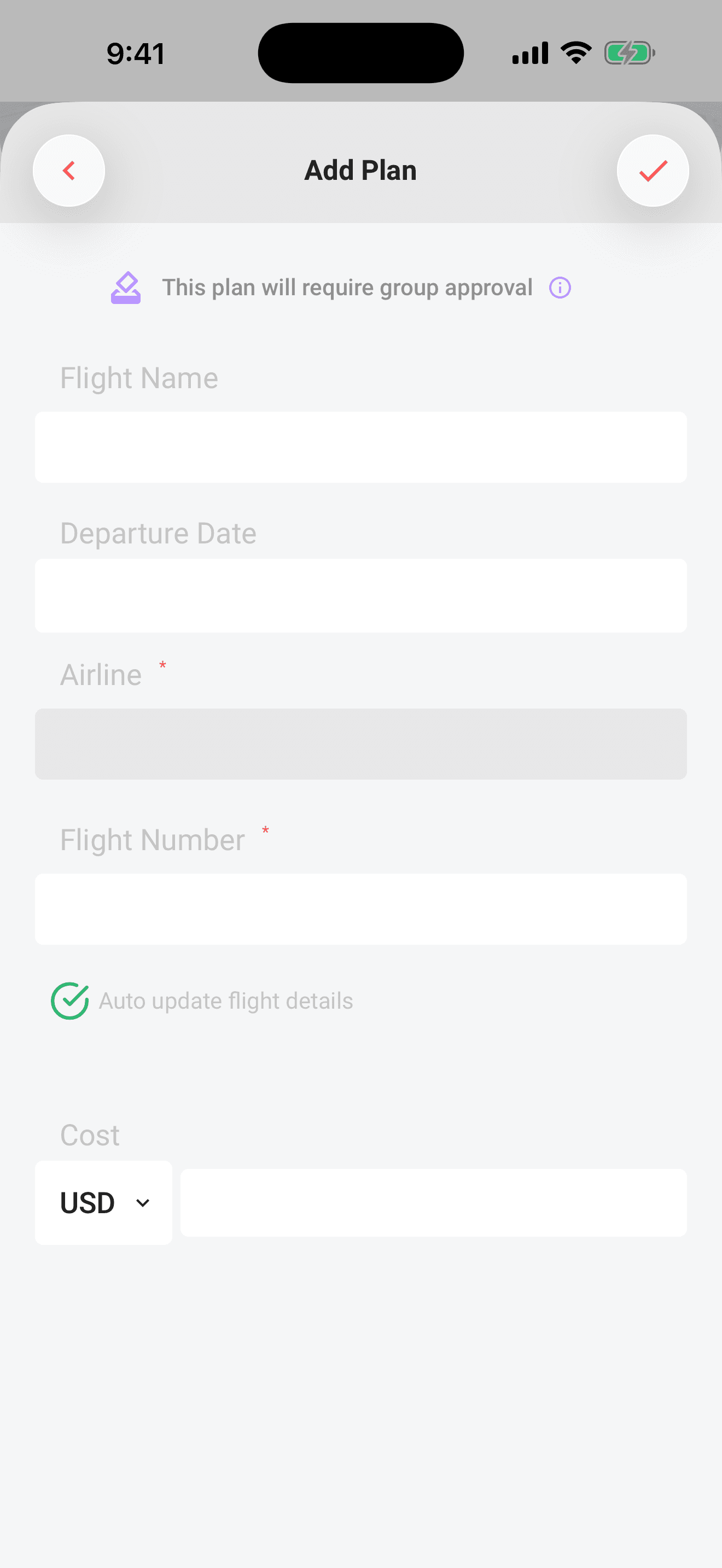 Enter airline, flight number and date, Limbo finds the flight for you
