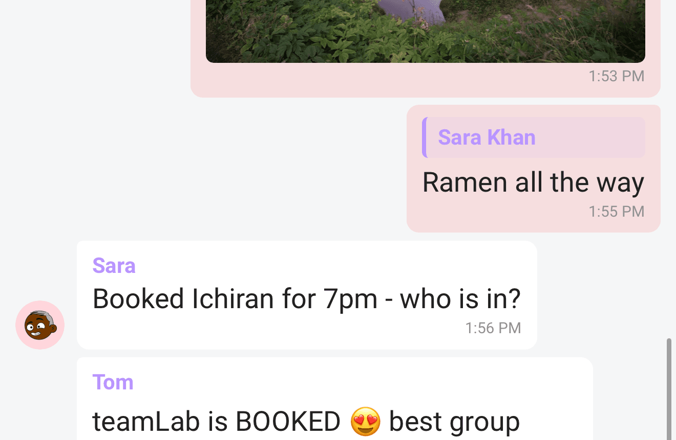 A sealed ballot in chat: who has voted is visible, the tally isn't