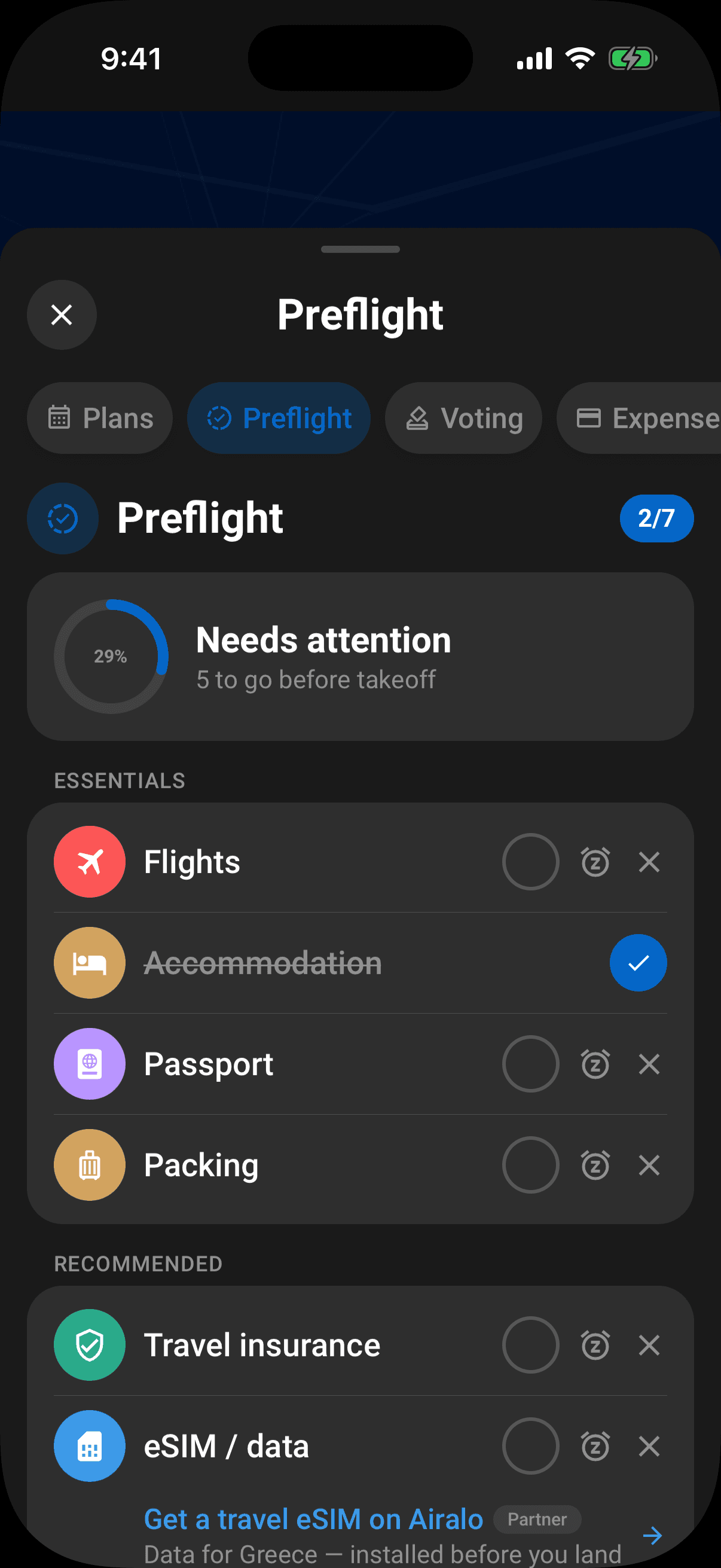 Preflight: one readiness score and a grouped list of what still needs doing