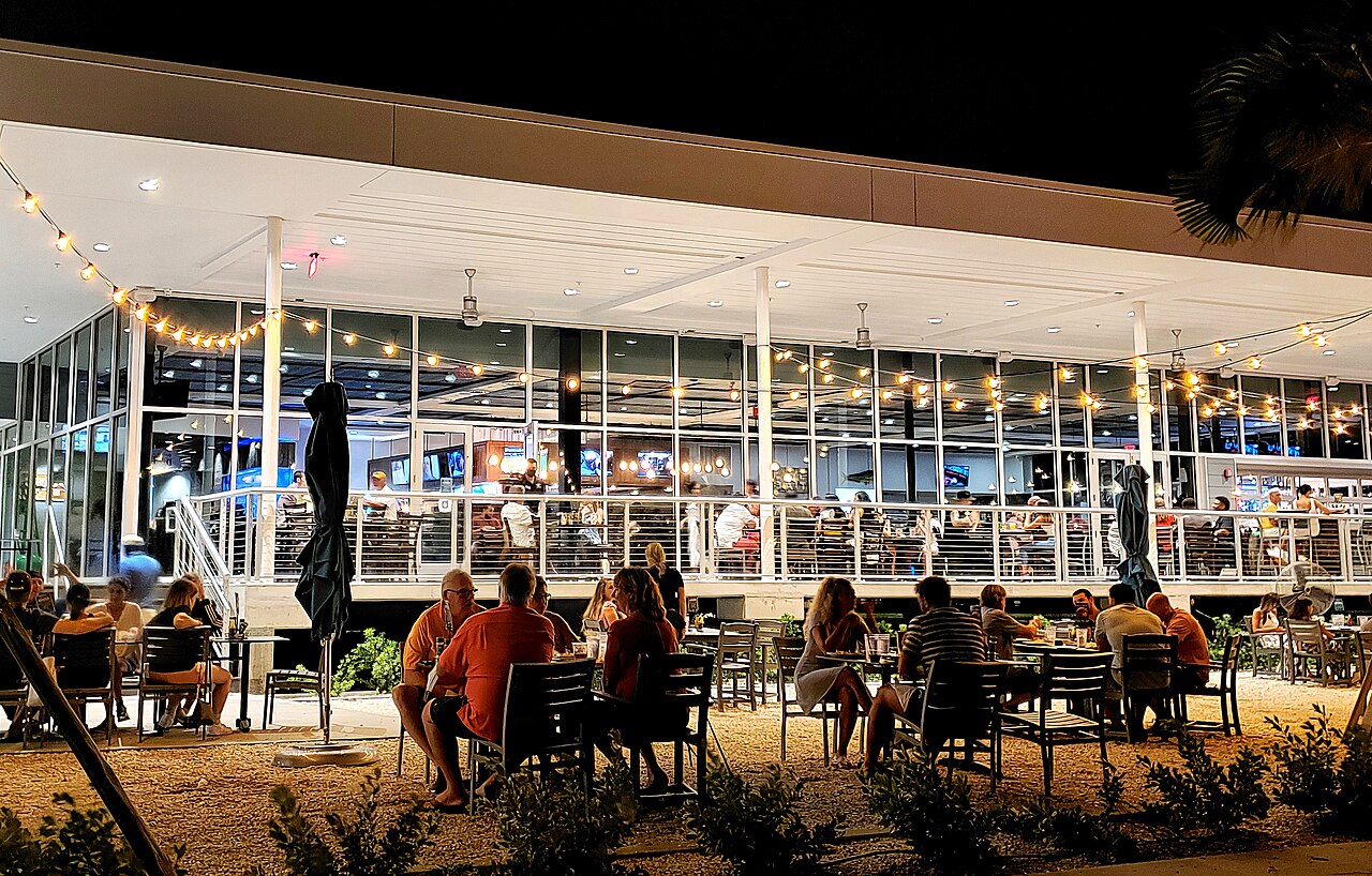 Outdoor dining at night - Restaurant, St. Petersburg, Florida 2020