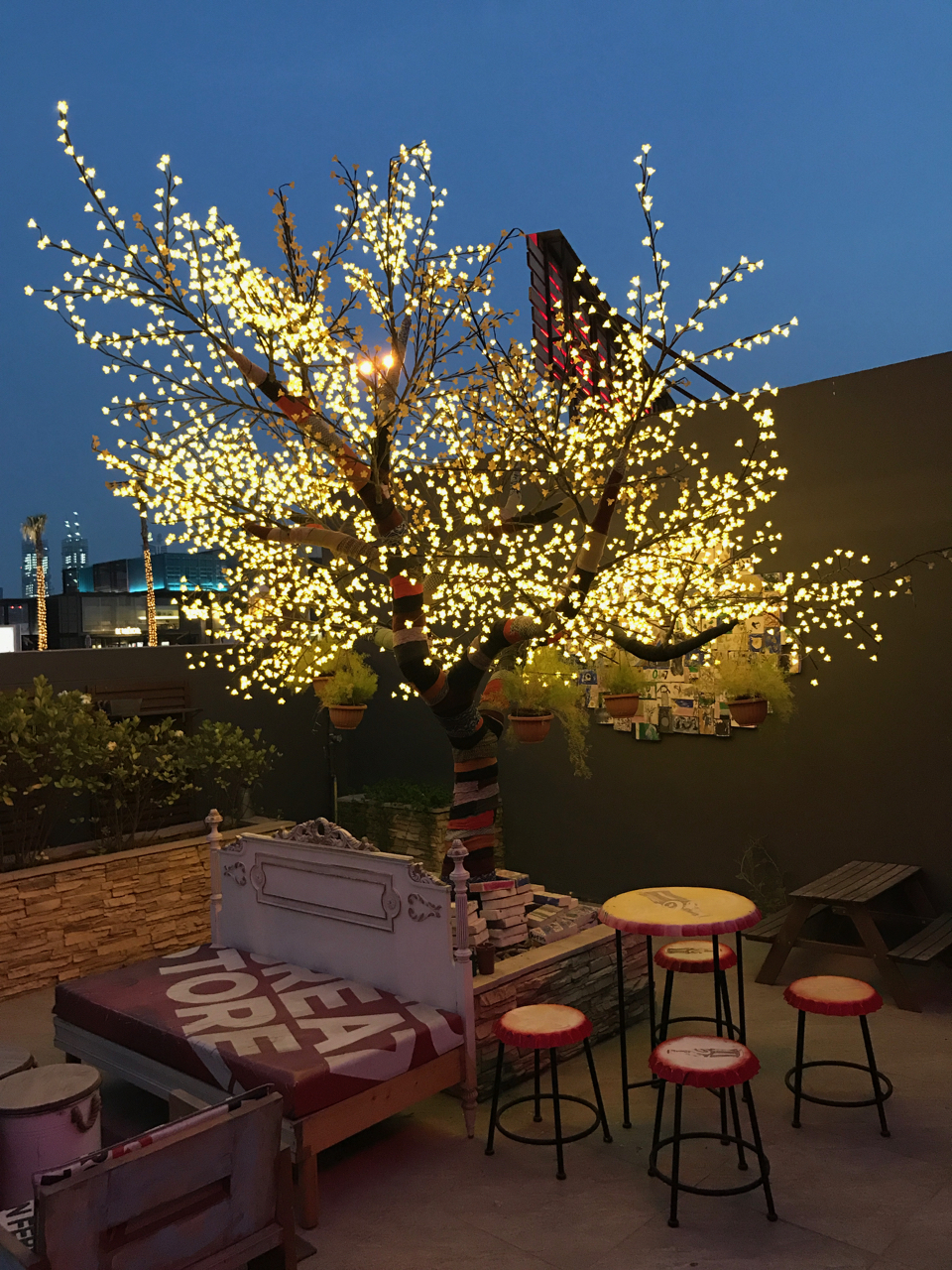 Random Cafe in Dubai outdoor seating