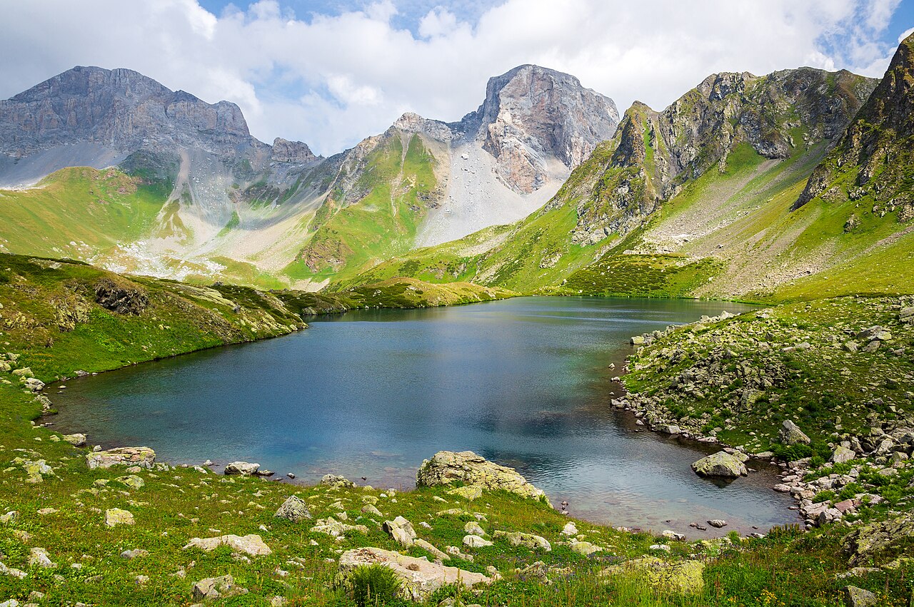 Zagedan Lakes, Mountain cirque, Caucasus Mountains