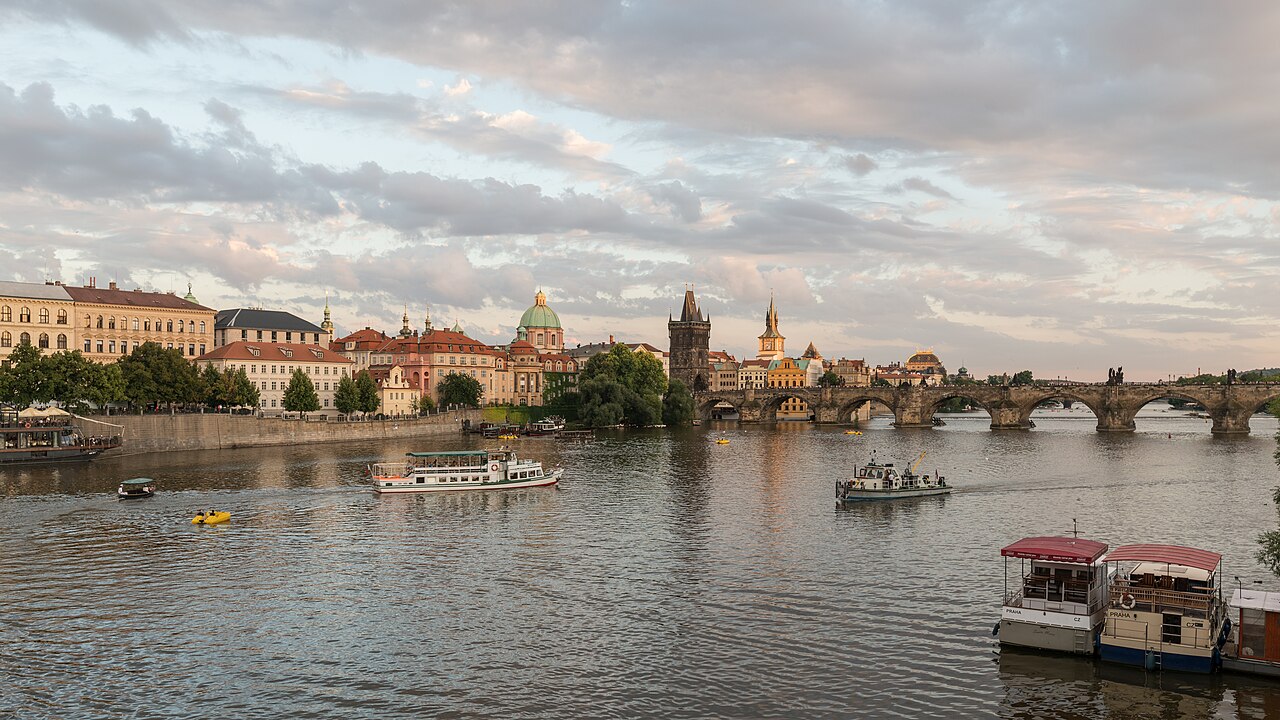 North view of Charles Bridge from Mánesův most, Prague 1
