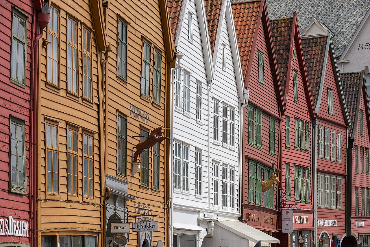 Fassaden in Bryggen, Bergen N